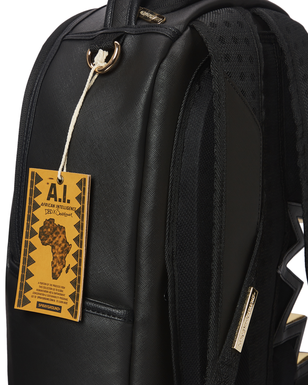 A.I.3 SHARK BITE BLACK GOLD BACKPACK (DLXV) - Image 13