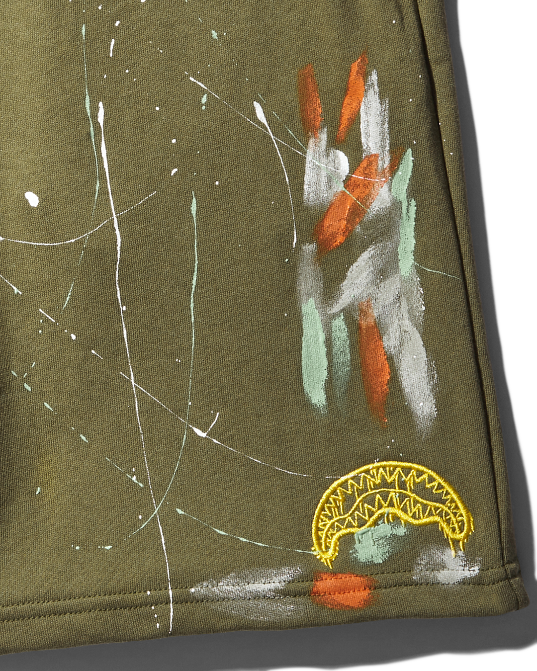 PAINT SPLAT KNIT SHORTS (GREEN) - Image 3