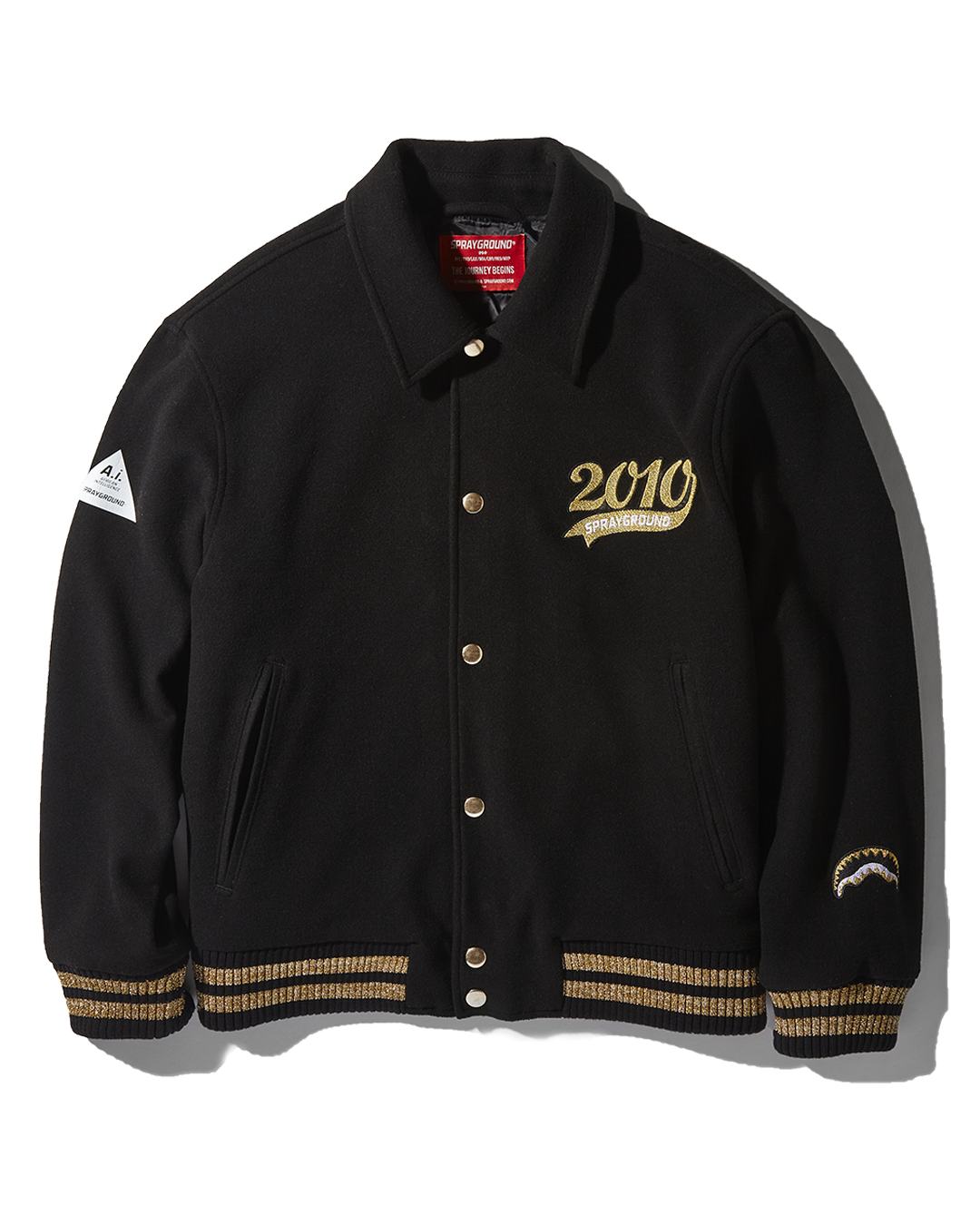 A.I.9 AFRICAN INTELLIGENCE GUILDED LEOPARD - SANDFLOWER COLLAB VARSITY JACKET - Image 3